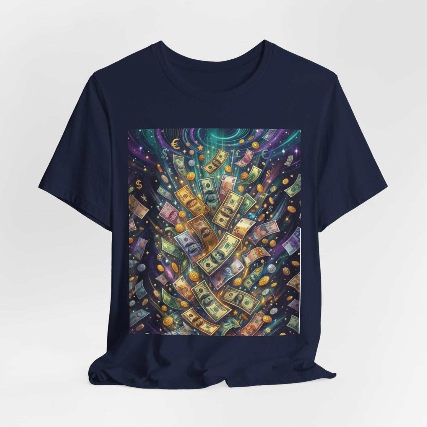 Money Rain Graphic Tee — Cash Shower Illustration T‑Shirt