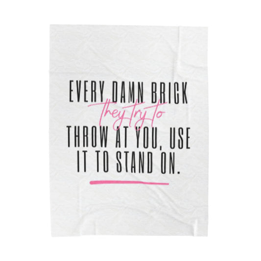 Inspirational Velveteen Plush Blanket - Motivational Quote Throw