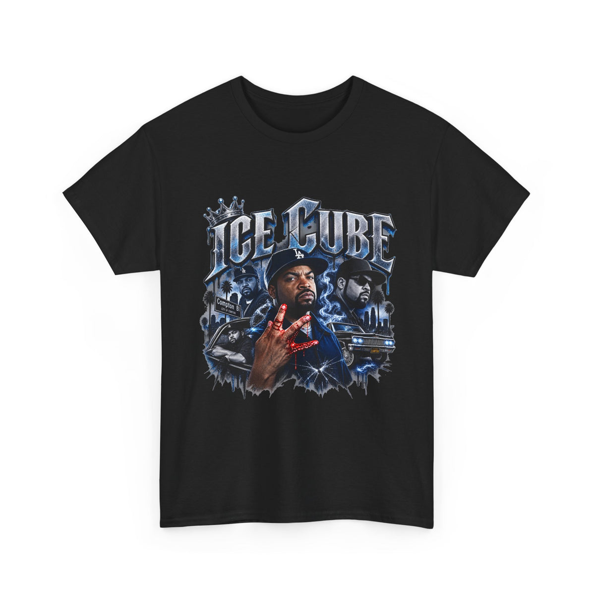 Retro Hip-Hop Graphic Tee — ICE CUBE Vintage Rap Portrait