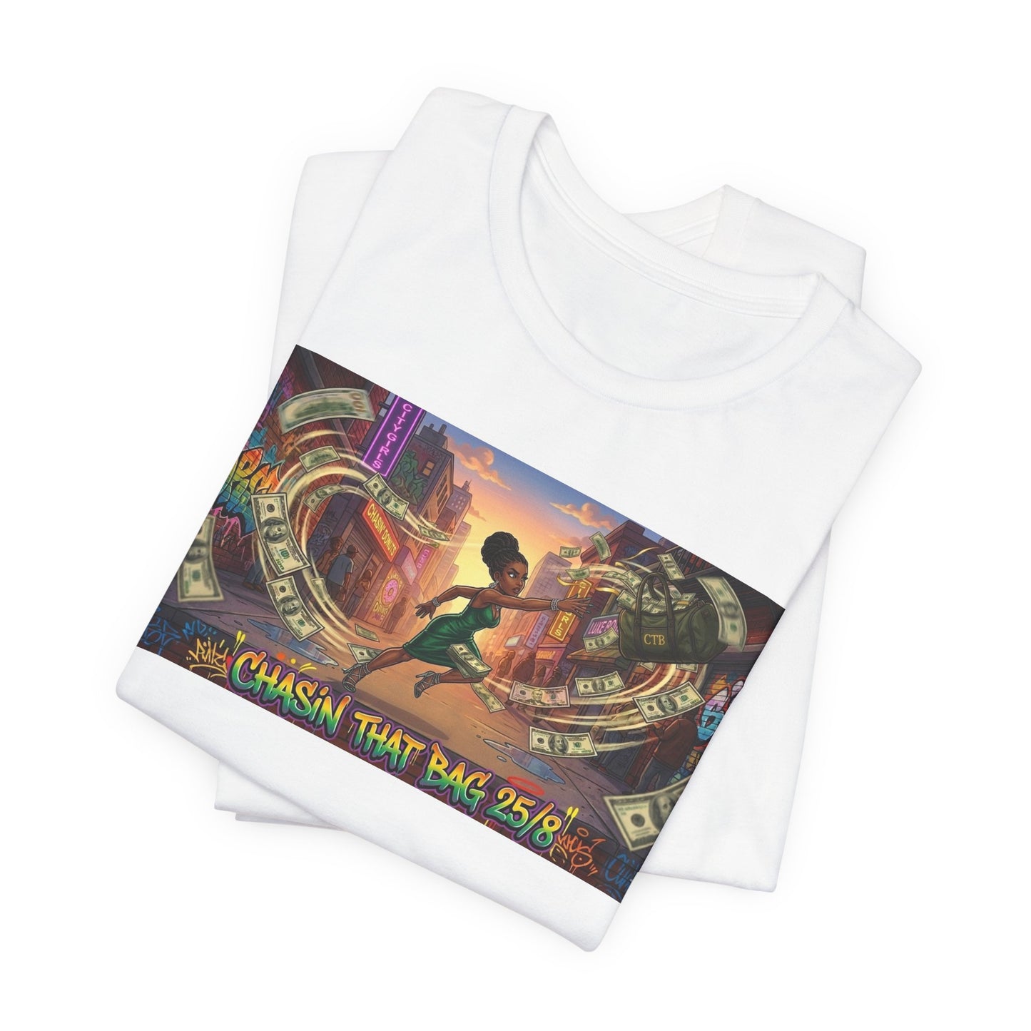 "Chasin' That Bag" Graphic Tee — Urban Retro Vibes