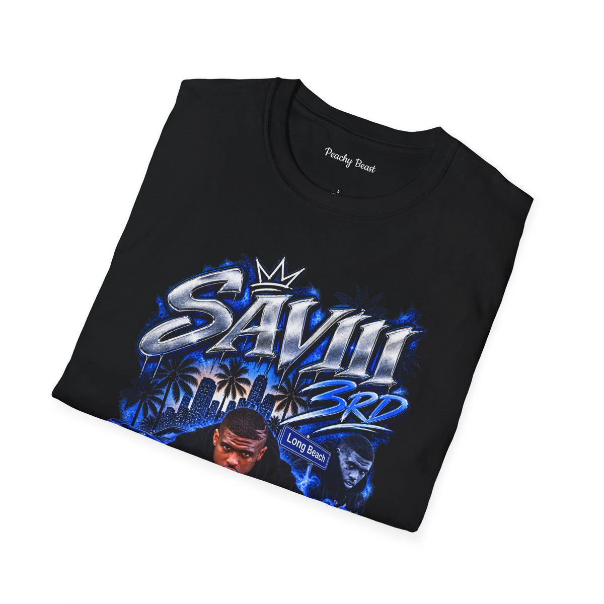 Saviii 3rd Long Beach Graphic T-Shirt — West Coast Rap Tribute
