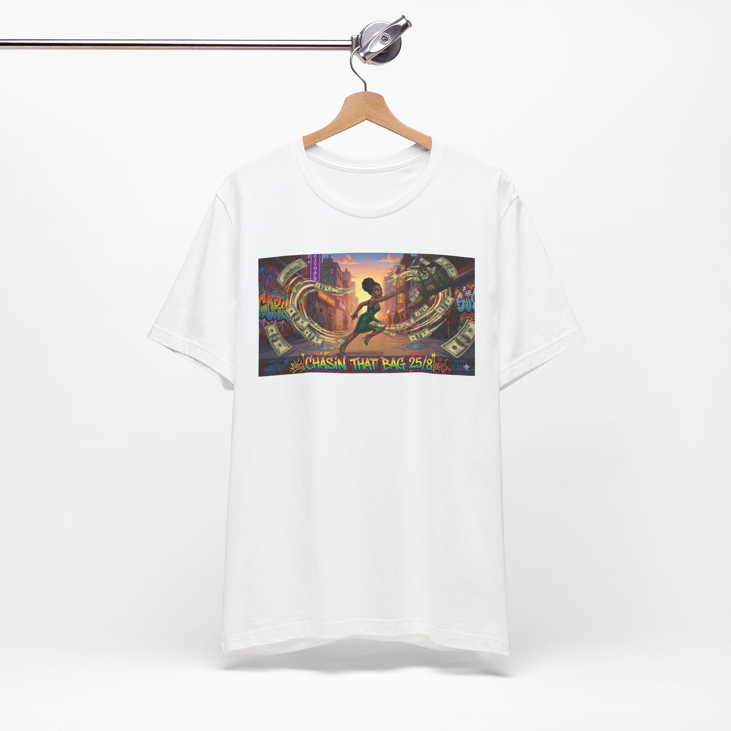 "Chasin' That Bag" Graphic Tee — Urban Retro Vibes