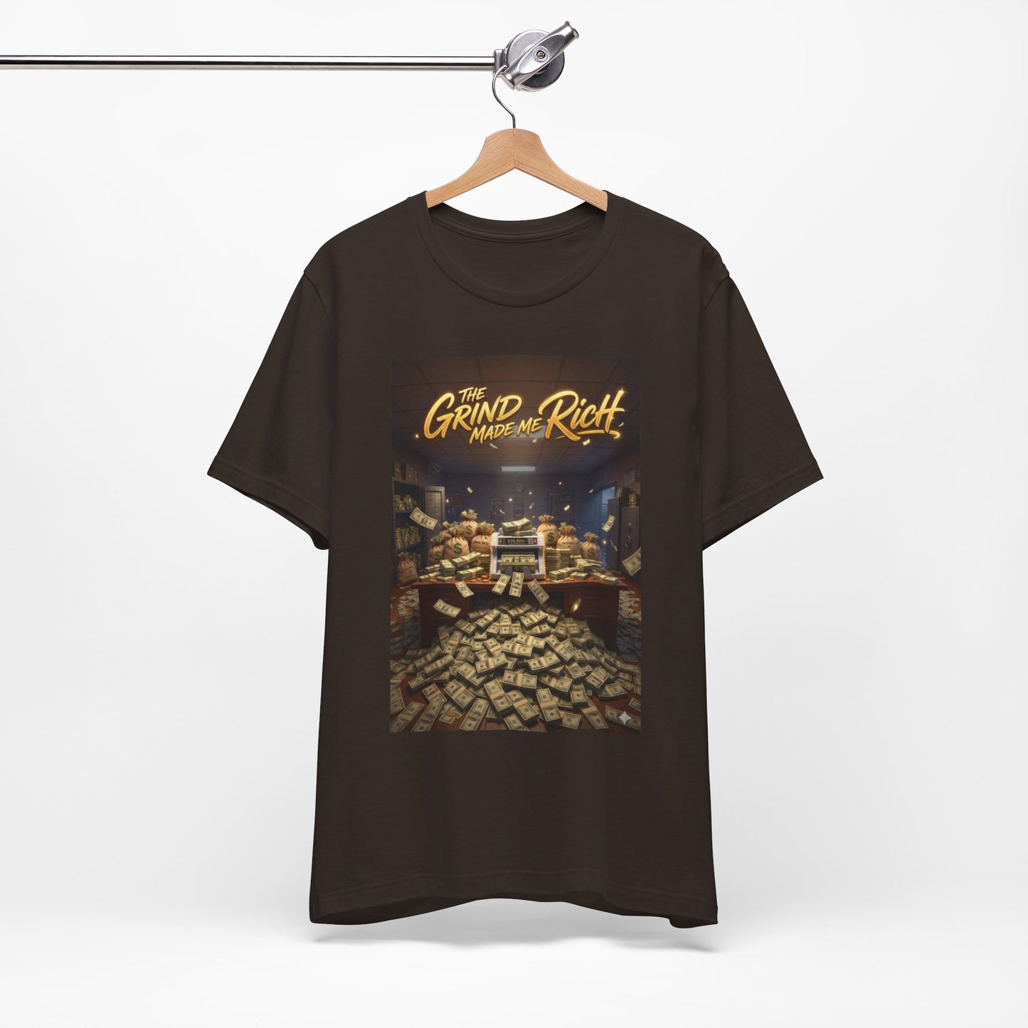 Motivational Money Grind T‑Shirt — “The Grind Made Me Rich” Graphic Tee