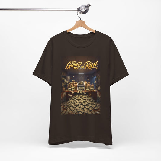 Motivational Money Grind T‑Shirt — “The Grind Made Me Rich” Graphic Tee