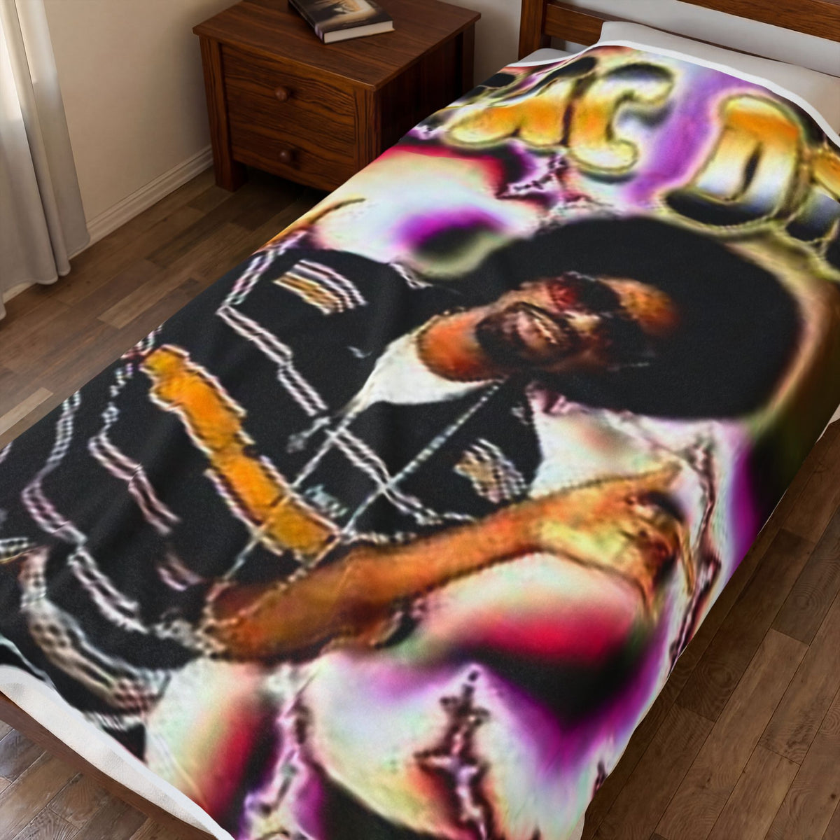 Vintage Mac Dre Velveteen Plush Blanket - Soft Throw for Hip Hop Lovers