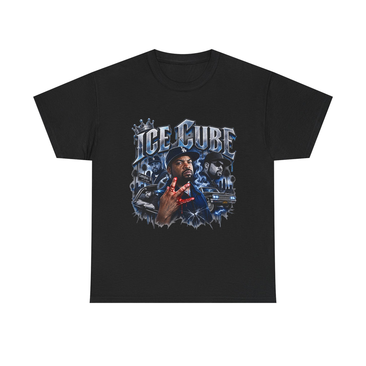 Retro Hip-Hop Graphic Tee — ICE CUBE Vintage Rap Portrait