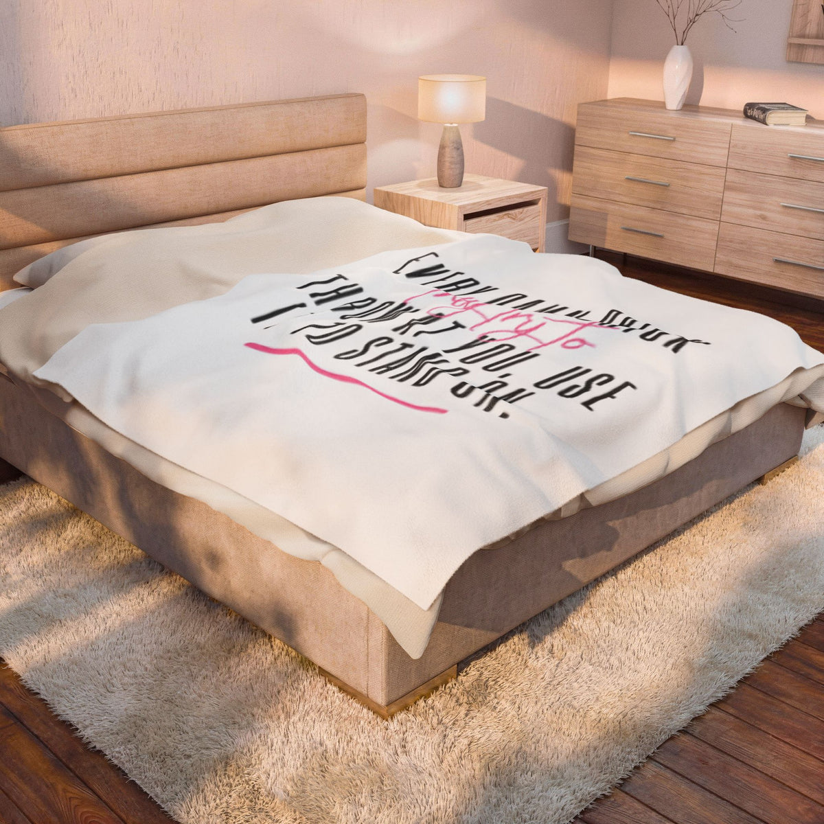 Inspirational Velveteen Plush Blanket - Motivational Quote Throw
