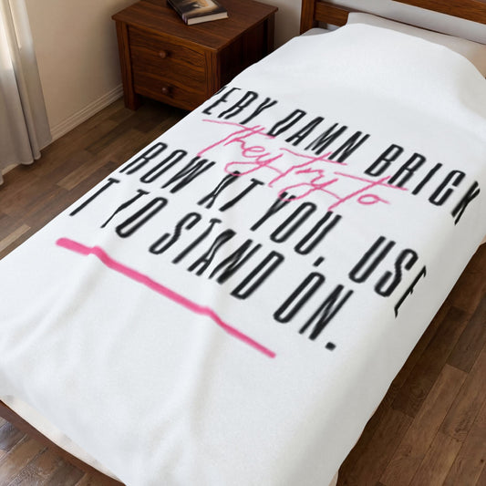Inspirational Velveteen Plush Blanket - Motivational Quote Throw