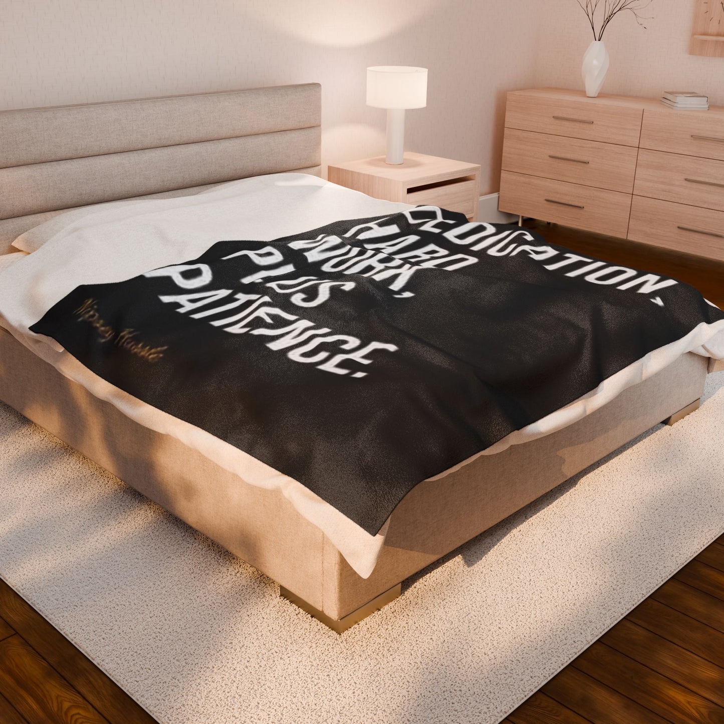 Nipsey Velveteen Plush Blanket - "Dedication, Hard Work, Plus Patience"