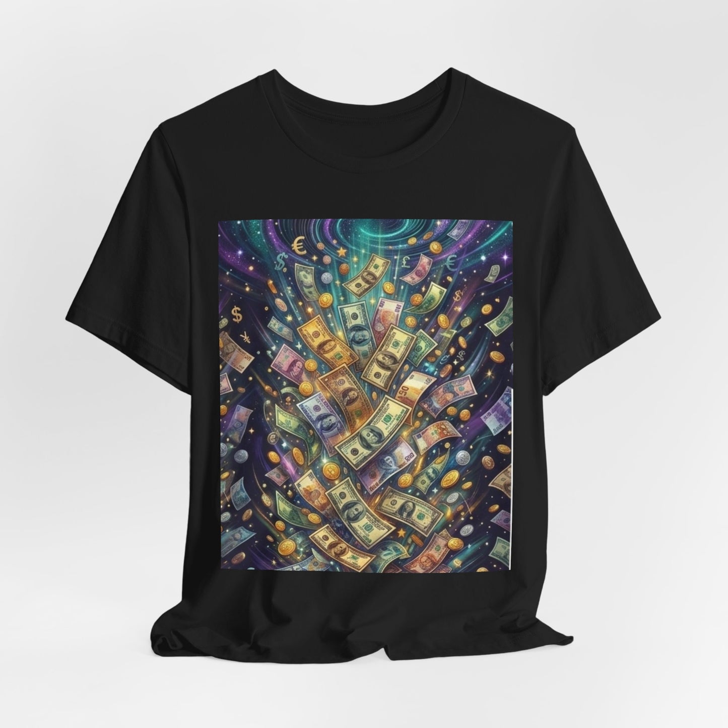 Money Rain Graphic Tee — Cash Shower Illustration T‑Shirt