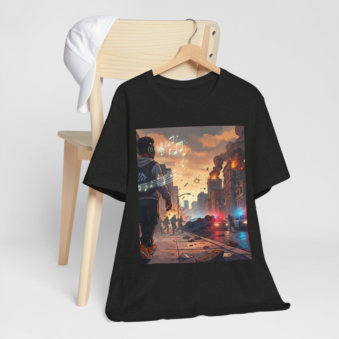 Apocalyptic Cityscape Tee — Mindin My Music Streetwear Graphic Shirt