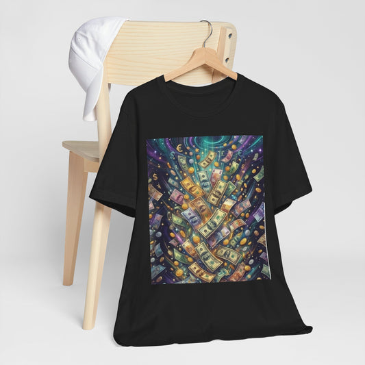 Money Rain Graphic Tee — Cash Shower Illustration T‑Shirt