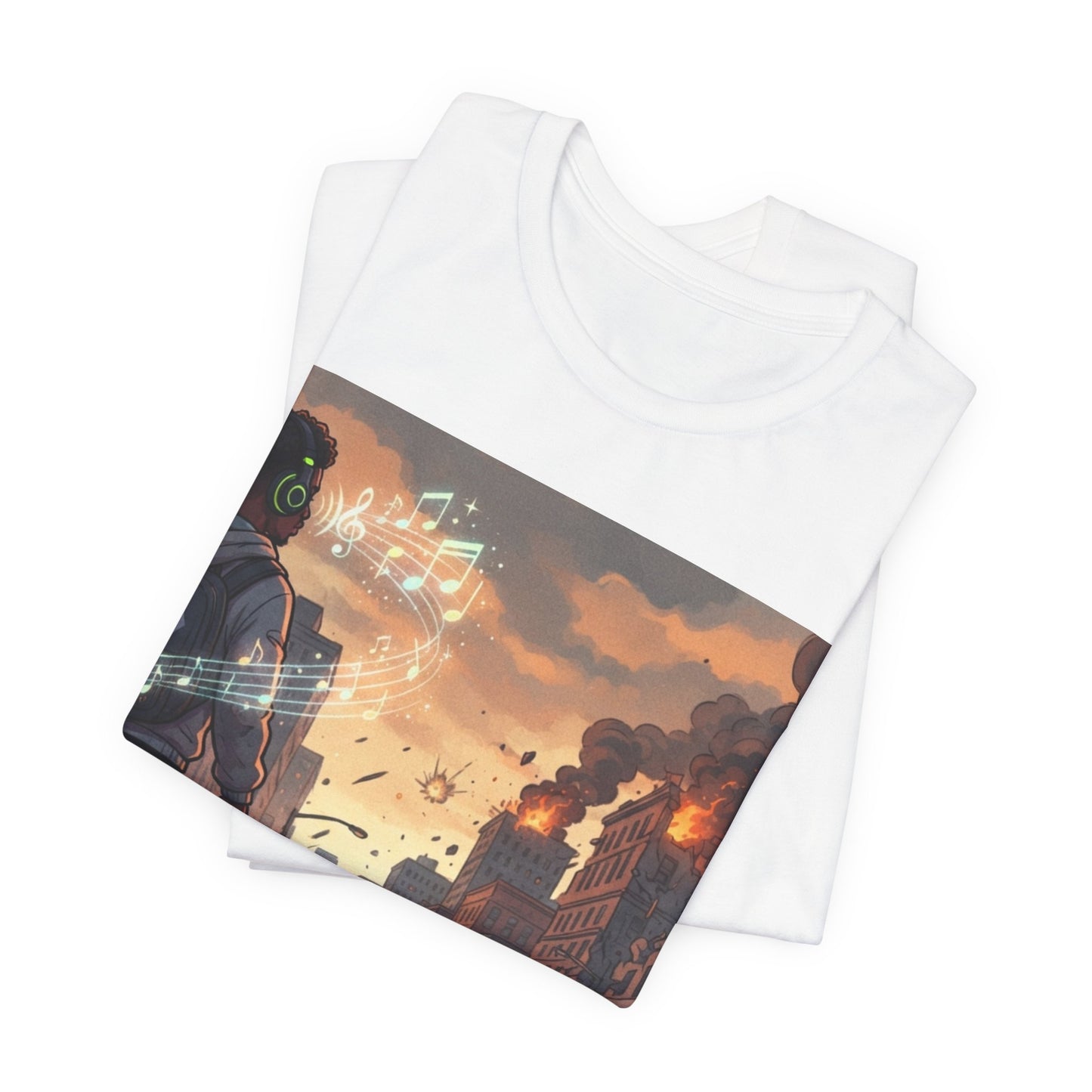 Apocalyptic Cityscape Tee — Mindin My Music Streetwear Graphic Shirt