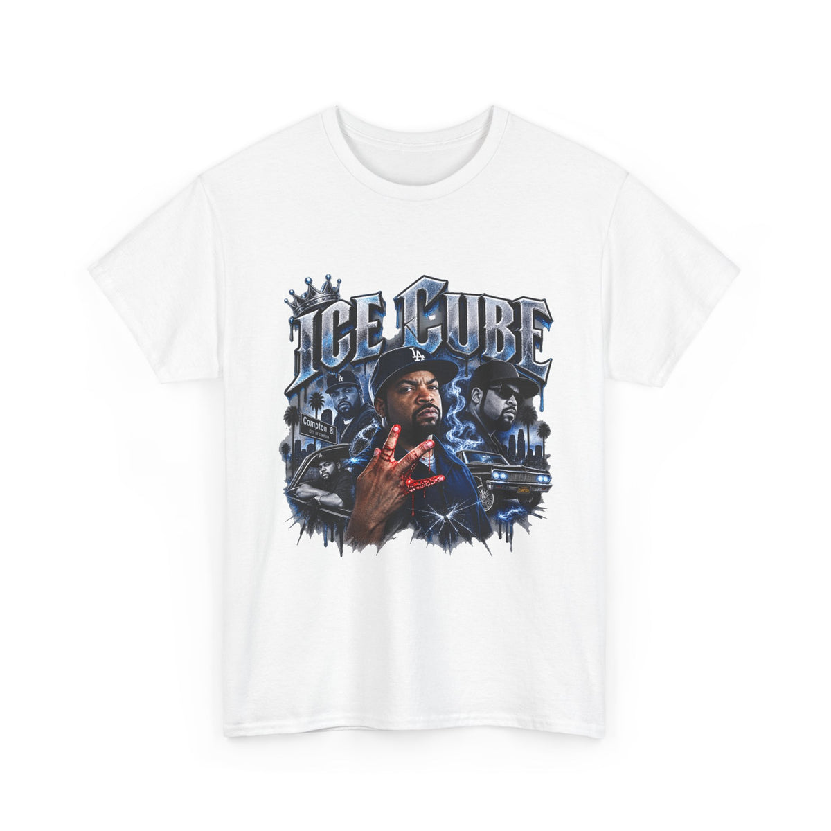 Retro Hip-Hop Graphic Tee — ICE CUBE Vintage Rap Portrait