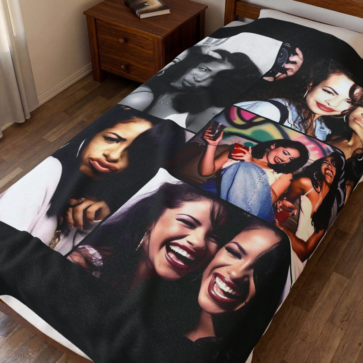Aaliyah and Selena Cozy Velveteen Plush Blanket