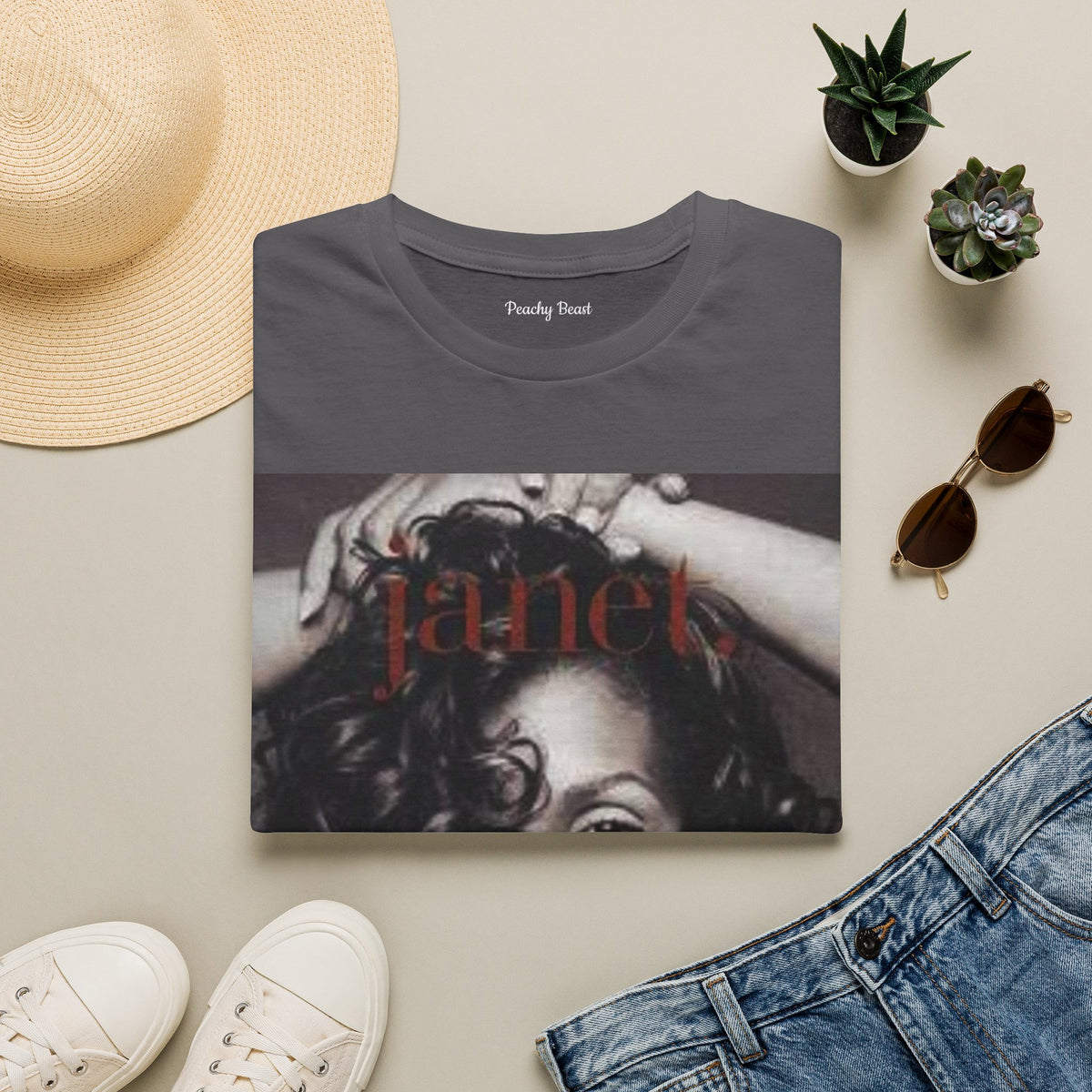 Janet Vintage Portrait Graphic T‑Shirt